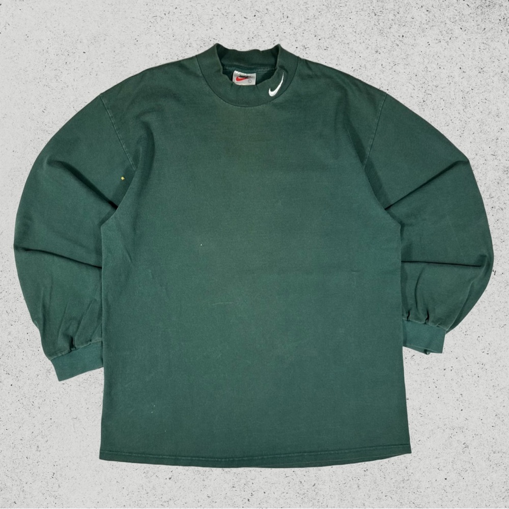 Vintage 90s Nike Forest Green Embroidered Mock Neck
